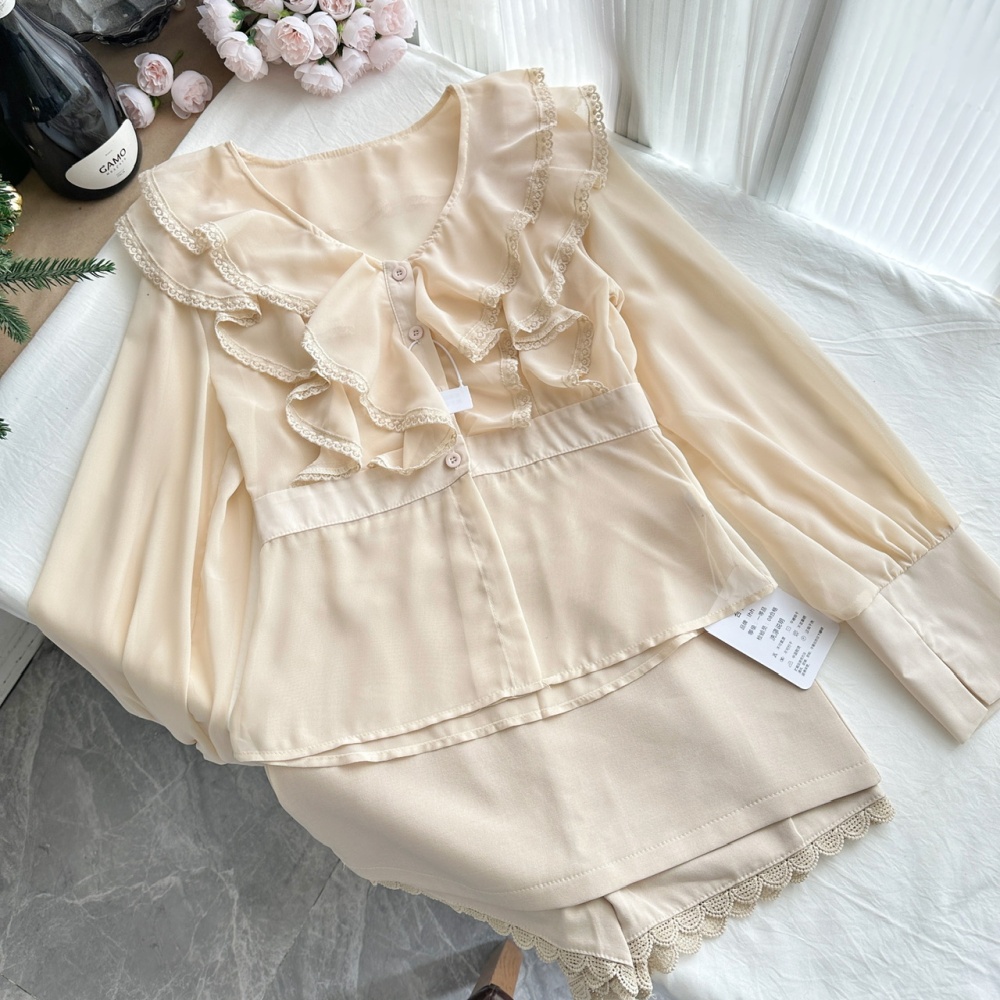 Temperament fashion niche enticement shirt a set for women