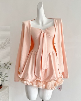 Autumn at home cardigan niche enticement tops 3pcs set