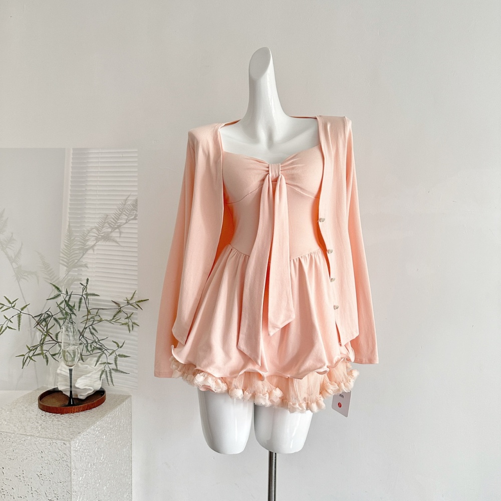 Autumn at home cardigan niche enticement tops 3pcs set