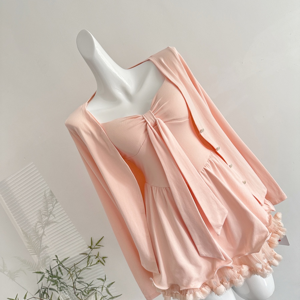 Autumn at home cardigan niche enticement tops 3pcs set