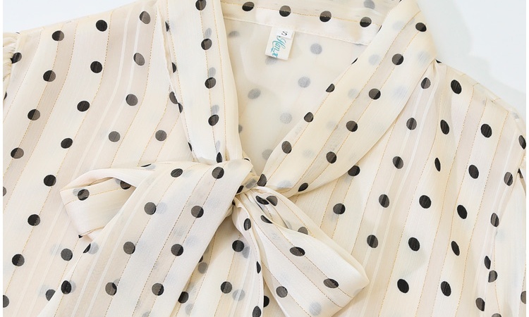 Western style autumn small shirt retro chiffon shirt