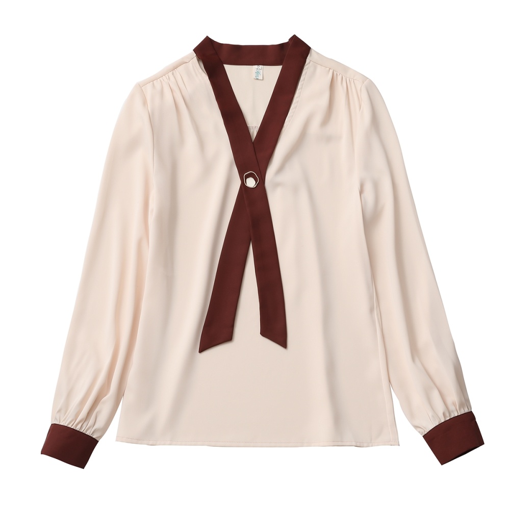 Long sleeve chiffon shirt mixed colors small shirt for women