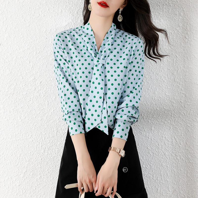 Temperament autumn shirt long sleeve chiffon tops for women