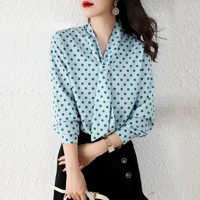 Temperament autumn shirt long sleeve chiffon tops for women