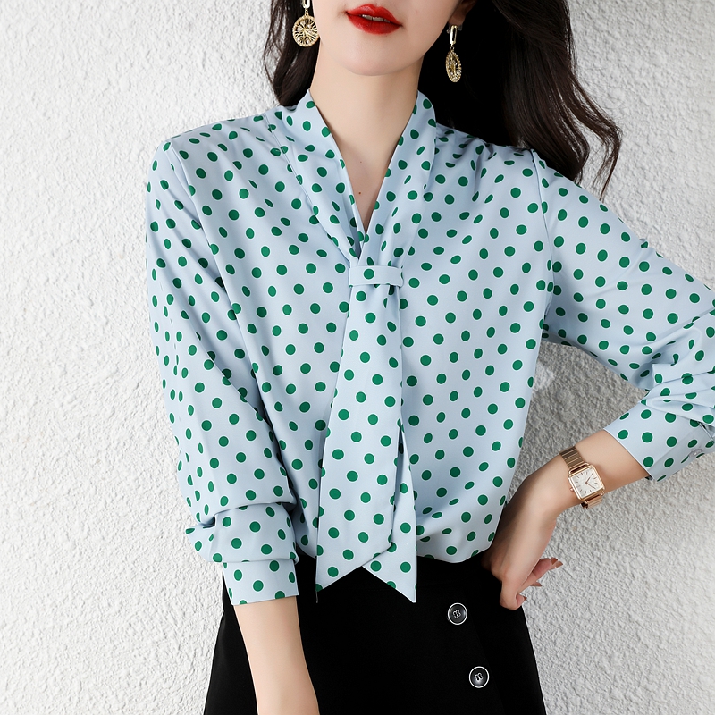 Temperament autumn shirt long sleeve chiffon tops for women