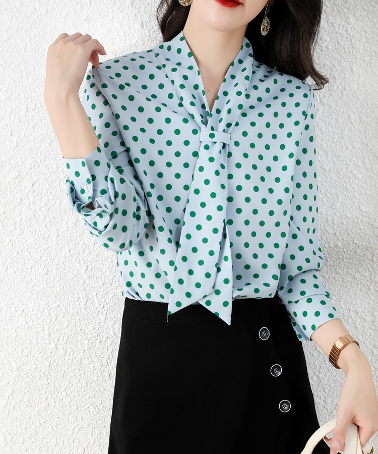 Temperament autumn shirt long sleeve chiffon tops for women