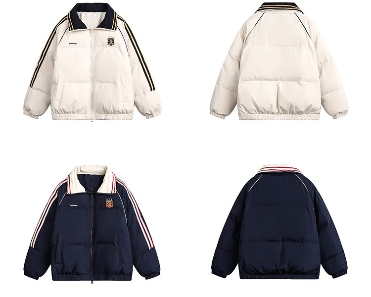 Down cotton coat retro students jacket for women
