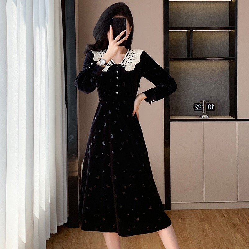 Velvet fashion dress France style formal dress