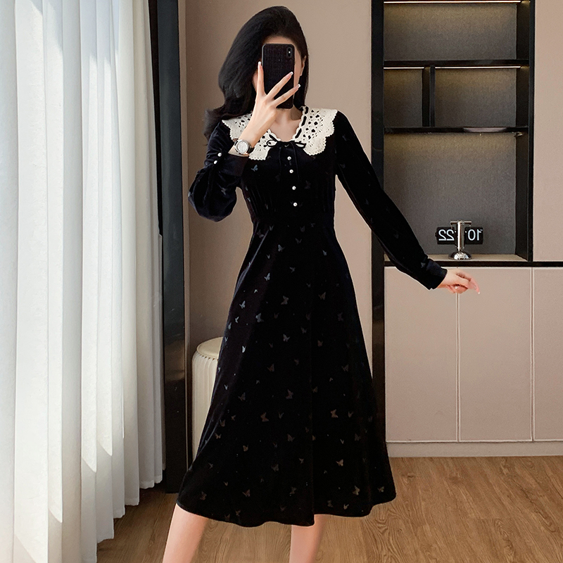 Velvet fashion dress France style formal dress