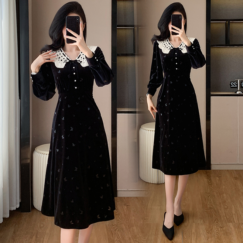 Velvet fashion dress France style formal dress
