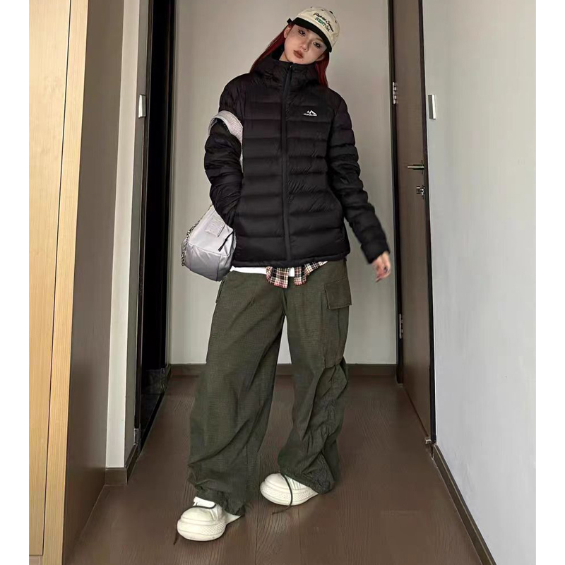 Hooded light couples coat slim thermal down coat for women