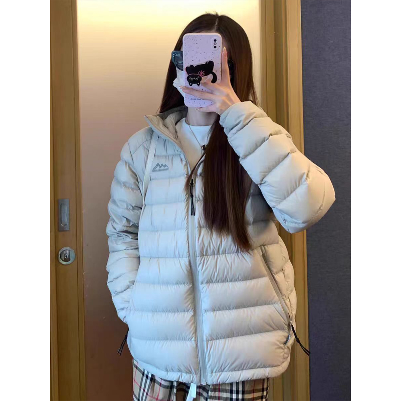 Hooded light couples coat slim thermal down coat for women