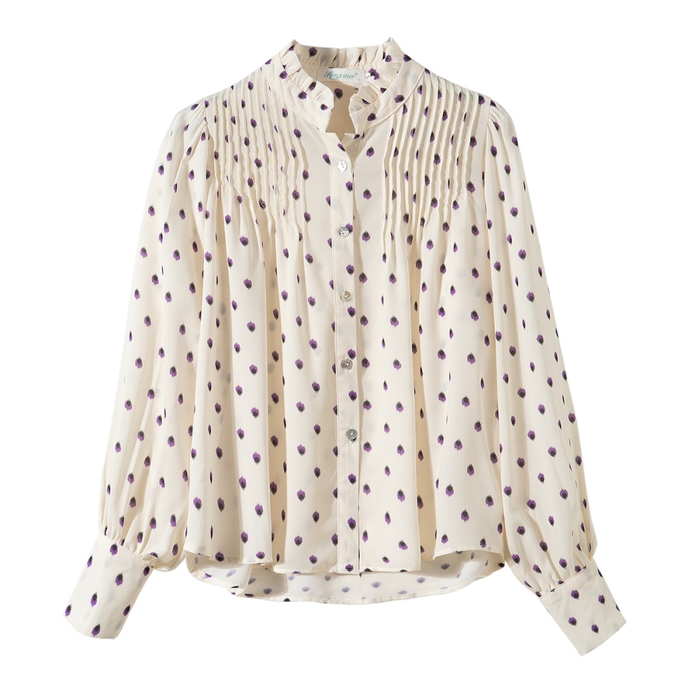 Long sleeve chiffon shirt show young tops for women