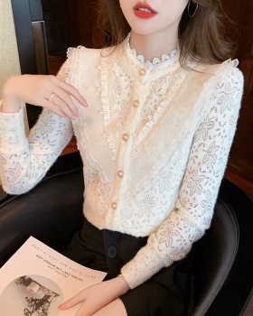 Thin temperament tops spring and autumn shirt for women