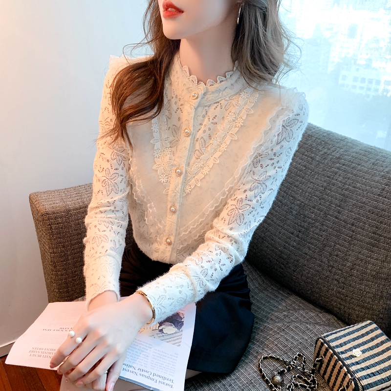 Thin temperament tops spring and autumn shirt for women