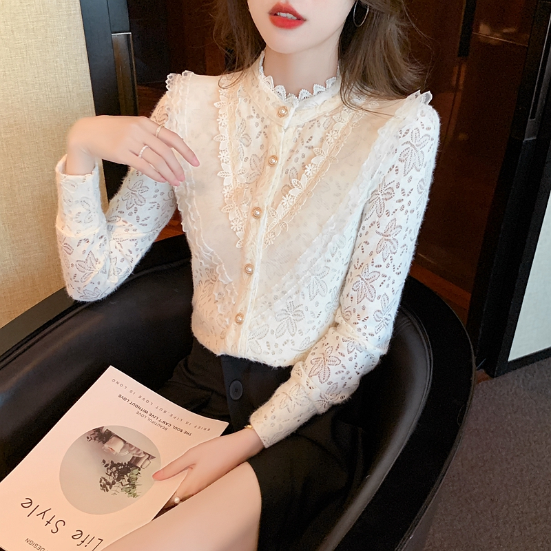 Thin temperament tops spring and autumn shirt for women