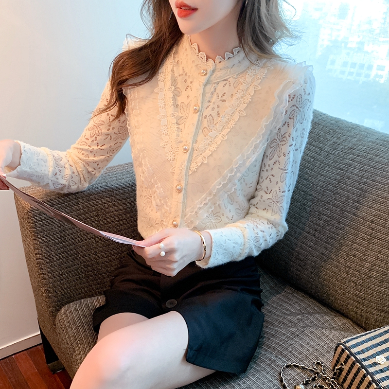 Thin temperament tops spring and autumn shirt for women