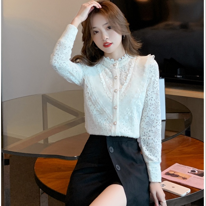 Thin temperament tops spring and autumn shirt for women