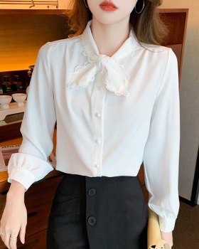 France style sleeve tops autumn shirt for women