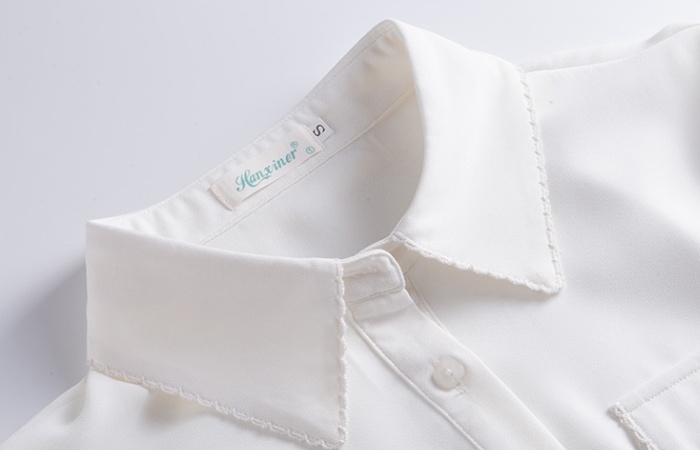 Niche white long sleeve shirt chiffon autumn tops