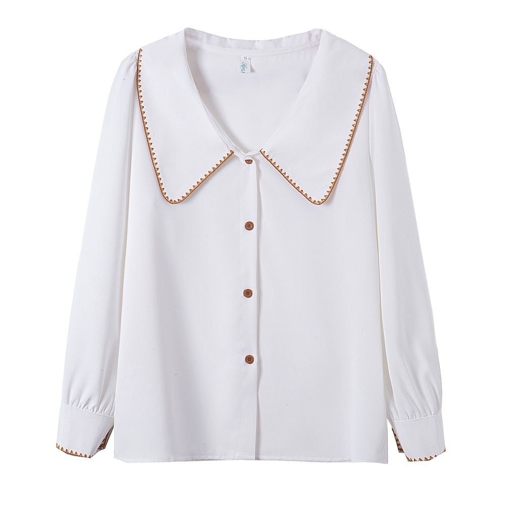 Niche chiffon tops temperament long sleeve shirt for women