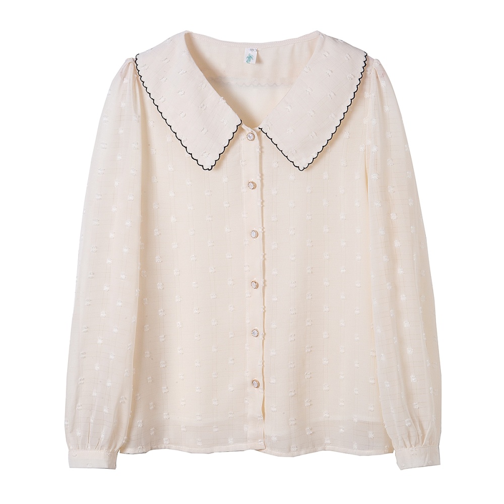 Long sleeve loose shirt doll collar small shirt for women