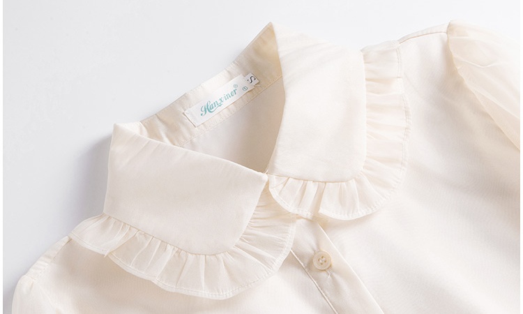 Bottoming temperament tops wood ear shirt for women