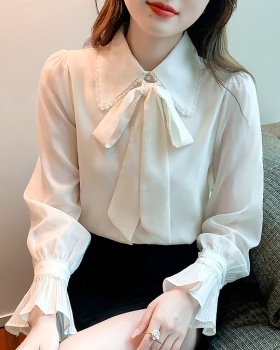 Autumn niche shirt sweet fold tops for women
