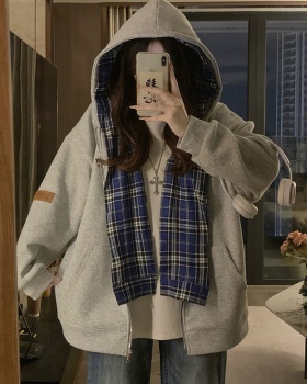 Double loose couples hoodie Pseudo-two hooded autumn tops
