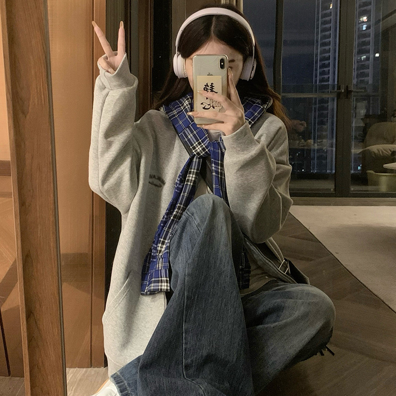 Double loose couples hoodie Pseudo-two hooded autumn tops