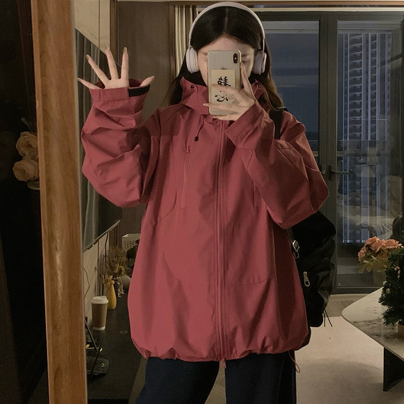 Outdoor sports hooded couple clothes couples stereoscopic coat