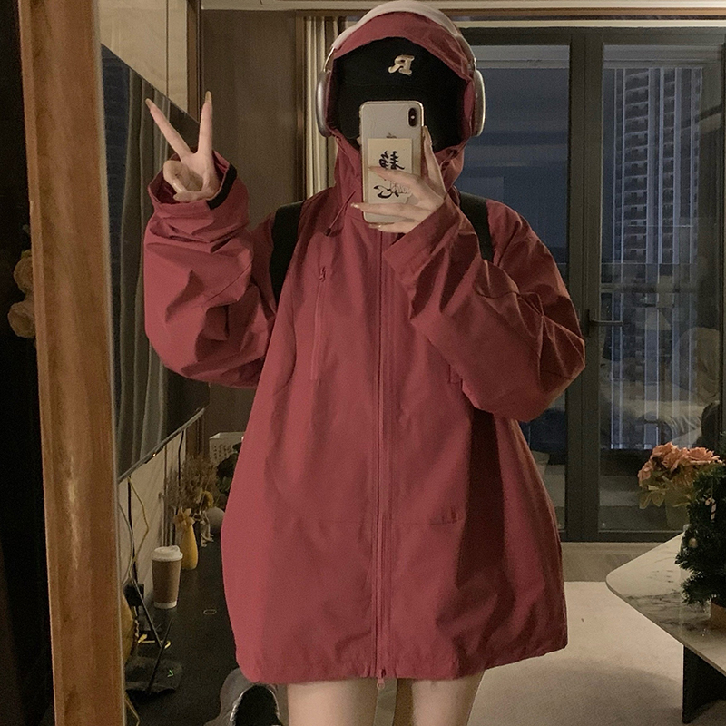 Outdoor sports hooded couple clothes couples stereoscopic coat