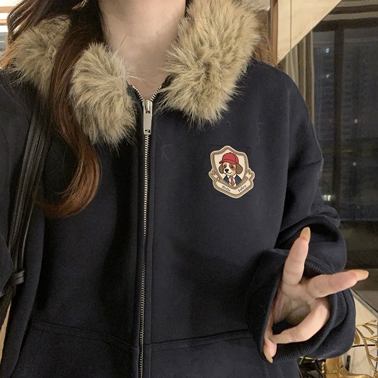 Ear autumn and winter coat hooded Casual hoodie for women