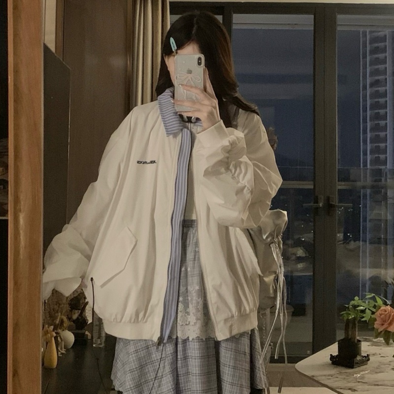 Retro Pseudo-two baseball uniforms spring coat