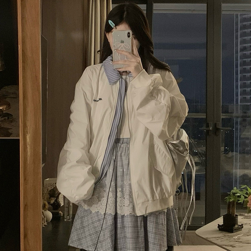 Retro Pseudo-two baseball uniforms spring coat