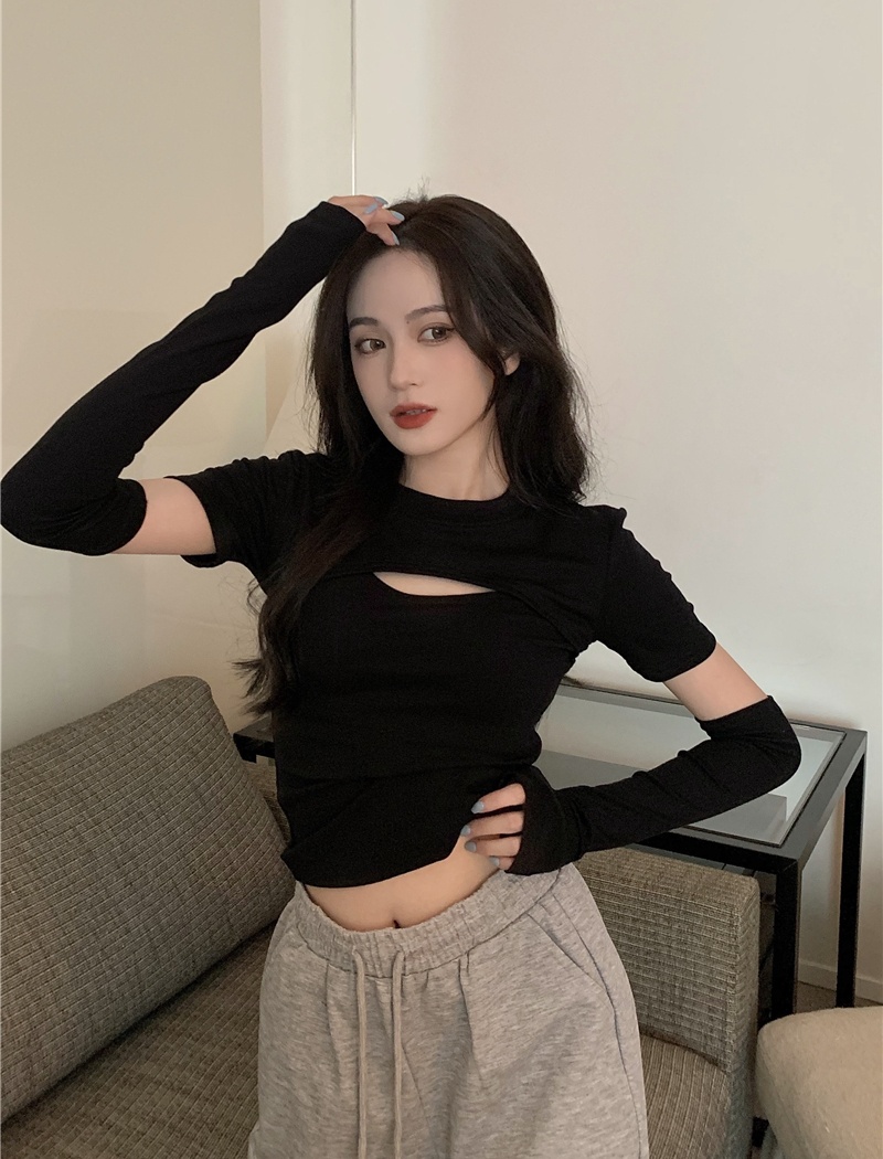 Unique sexy hollow autumn enticement tops