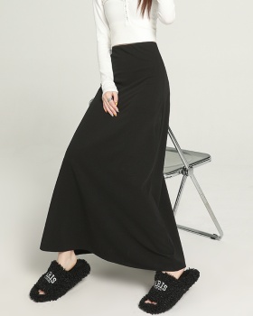 Drape temperament business suit high waist long skirt