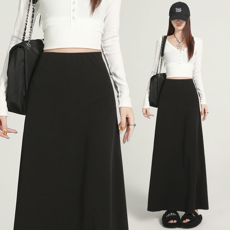 Drape temperament business suit high waist long skirt