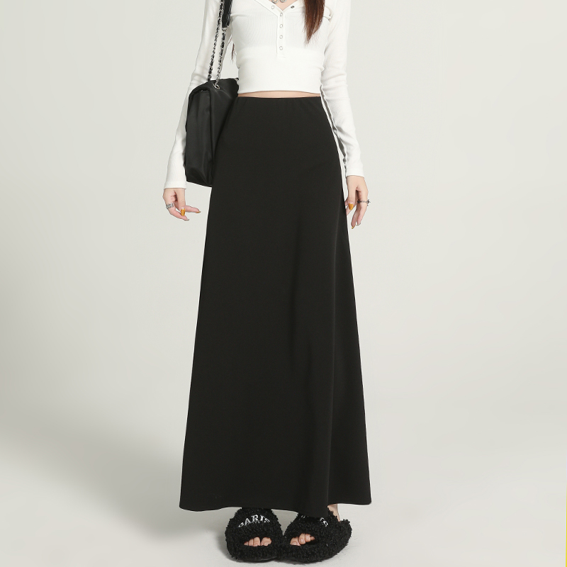 Drape temperament business suit high waist long skirt