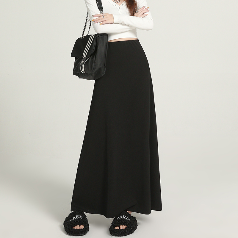 Drape temperament business suit high waist long skirt