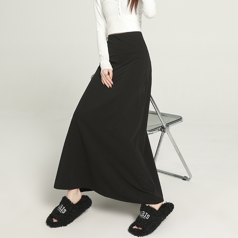 Drape temperament business suit high waist long skirt