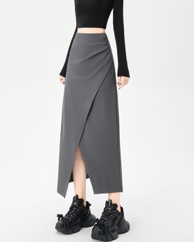 Fold split business suit high waist autumn skirt for women