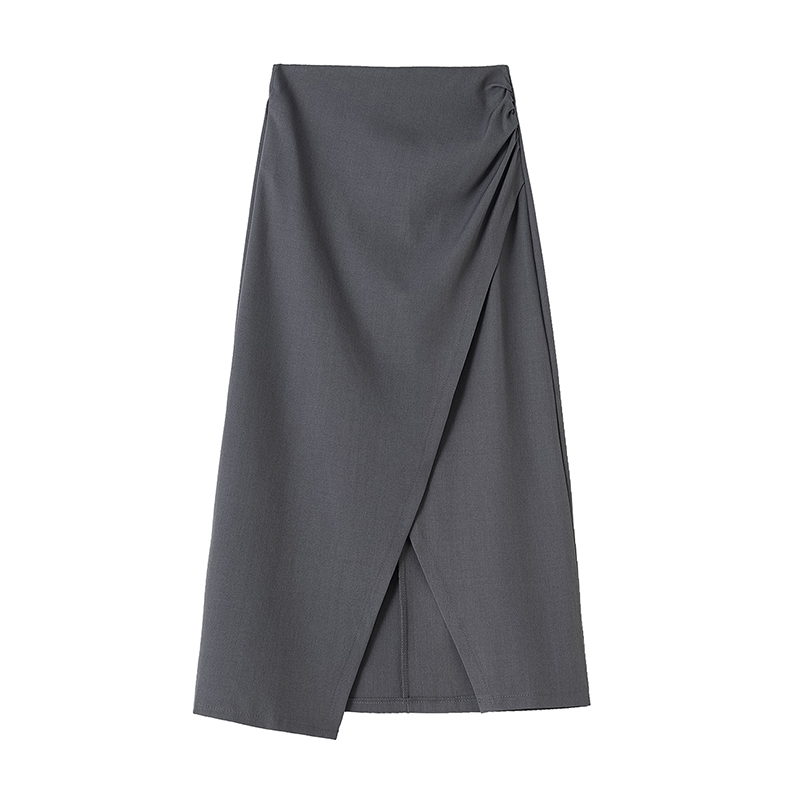 Fold split business suit high waist autumn skirt for women