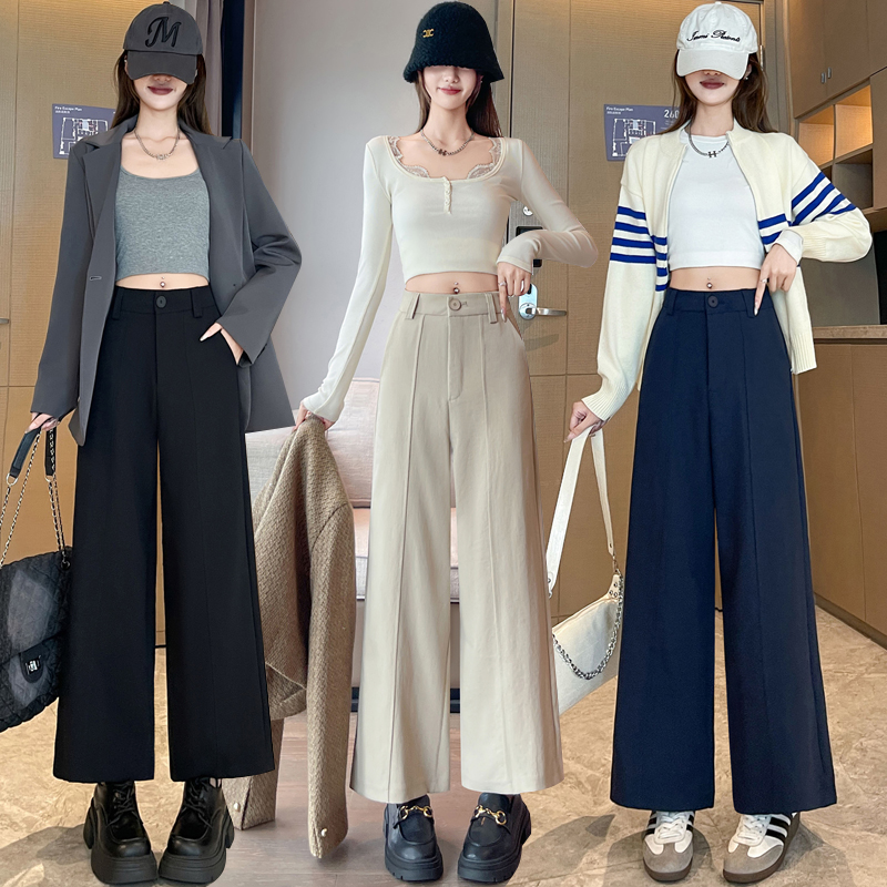 High waist casual pants cotton business suit for women