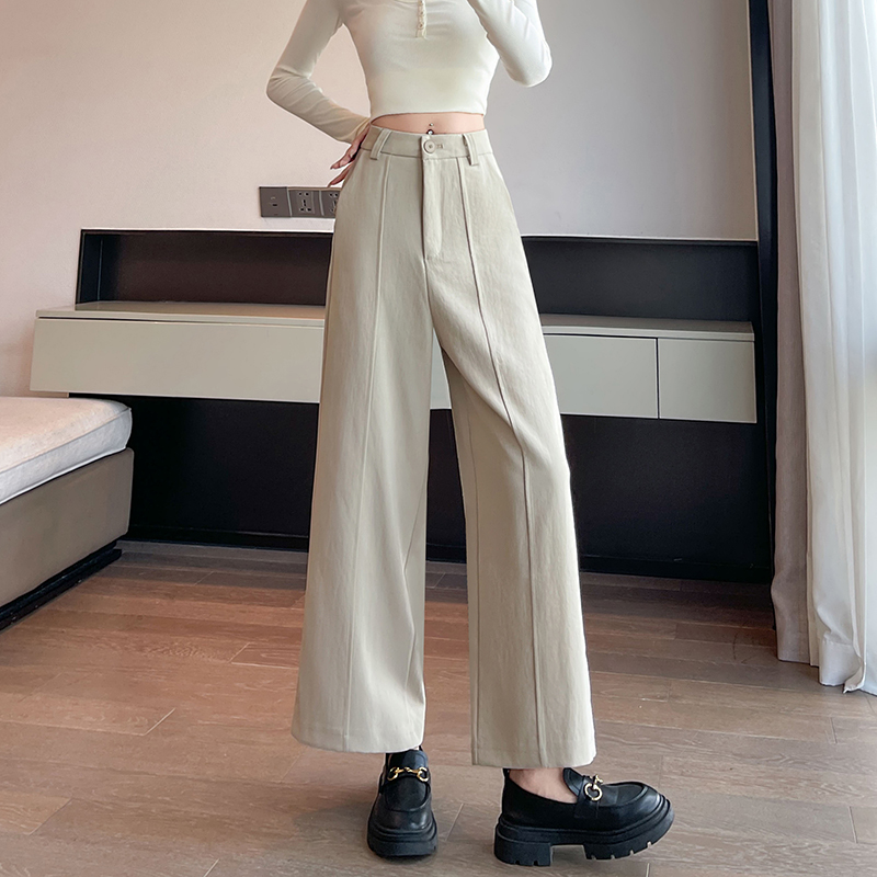 High waist casual pants cotton business suit for women