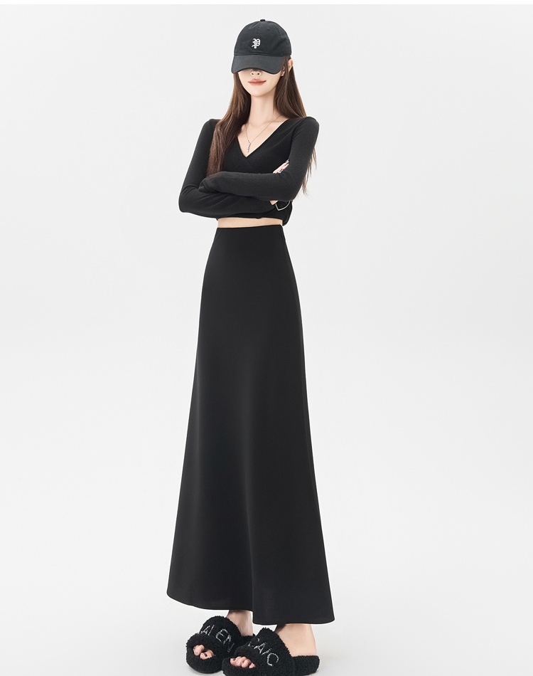 Drape skirt high waist business suit for women