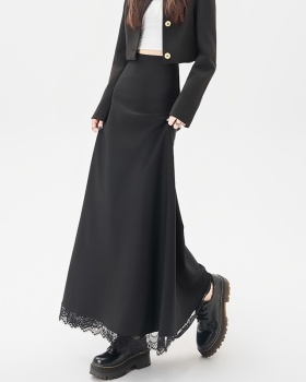 Lace splice business suit autumn A-line skirt for women
