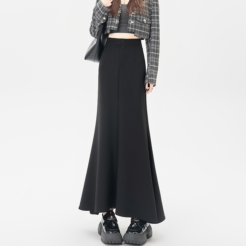 High waist long autumn business suit mermaid drape skirt
