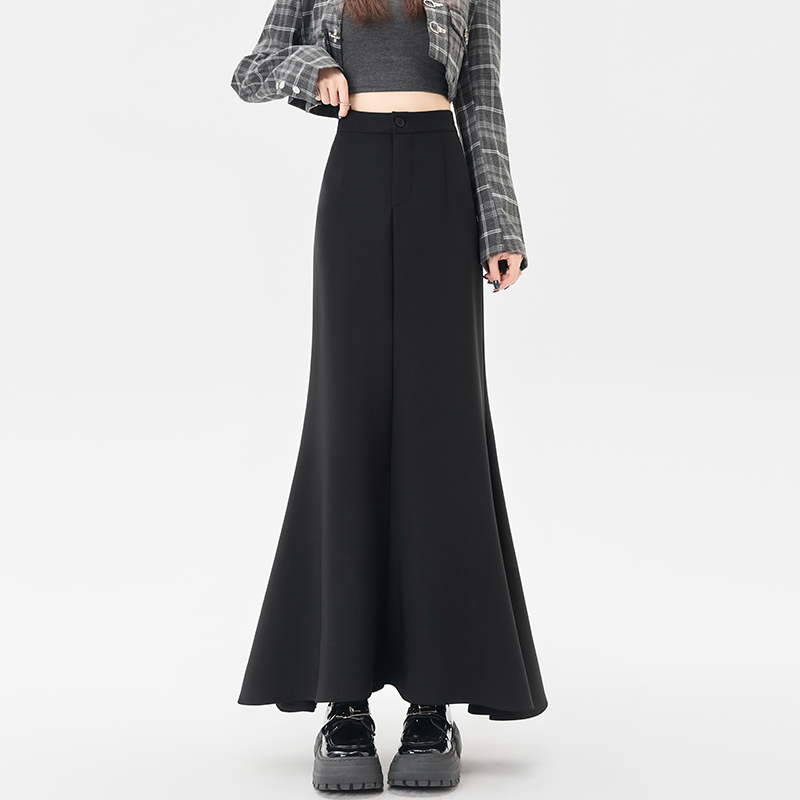High waist long autumn business suit mermaid drape skirt