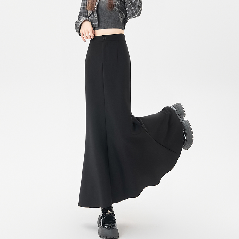 High waist long autumn business suit mermaid drape skirt